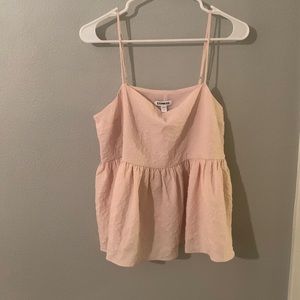Pink Express tank top. Very light pink.
